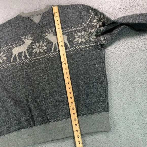 RRL Ralph Lauren Sweatshirt Adult 2XL Gray Fair Isle Nordic Crewneck Fleece
